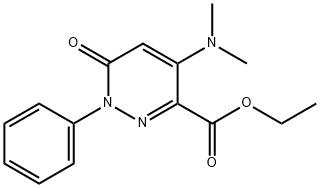 ETHYL 4-(DIMETHYLAMINO)-6-OXO-1-PHENYL-1,6-DIHYDRO-3-PYRIDAZINECARBOXYLATE 结构式