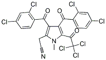 2-[3,4-BIS(2,4-DICHLOROBENZOYL)-1-METHYL-5-(2,2,2-TRICHLOROACETYL)-1H-PYRROL-2-YL]ACETONITRILE 结构式