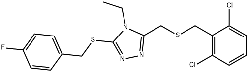 2,6-DICHLOROBENZYL (4-ETHYL-5-[(4-FLUOROBENZYL)SULFANYL]-4H-1,2,4-TRIAZOL-3-YL)METHYL SULFIDE 结构式