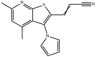 3-[4,6-DIMETHYL-3-(1H-PYRROL-1-YL)THIENO[2,3-B]PYRIDIN-2-YL]ACRYLONITRILE 结构式