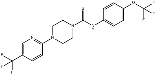 ((4-(TRIFLUOROMETHOXY)PHENYL)AMINO)(4-(5-(TRIFLUOROMETHYL)(2-PYRIDYL))PIPERAZINYL)METHANE-1-THIONE 结构式