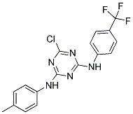 N2-(4-METHYLPHENYL)-N4-[4-(TRIFLUOROMETHYL)PHENYL]-6-CHLORO-1,3,5-TRIAZINE-2,4-DIAMINE 结构式