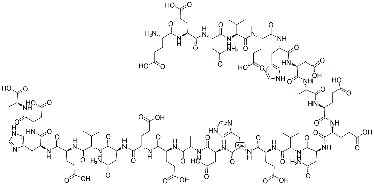 H(-Glu-Glu-Asn-Val-Glu-His-Asp-Ala)3-OH 结构式