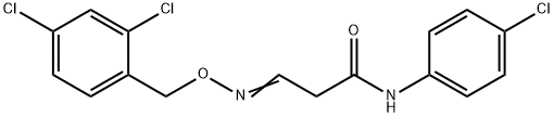 N-(4-CHLOROPHENYL)-3-([(2,4-DICHLOROBENZYL)OXY]IMINO)PROPANAMIDE 结构式