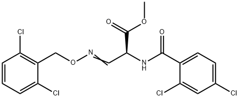 METHYL 2-[(2,4-DICHLOROBENZOYL)AMINO]-3-([(2,6-DICHLOROBENZYL)OXY]IMINO)PROPANOATE 结构式