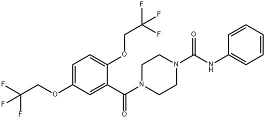 4-[2,5-BIS(2,2,2-TRIFLUOROETHOXY)BENZOYL]-N-PHENYLTETRAHYDRO-1(2H)-PYRAZINECARBOXAMIDE 结构式