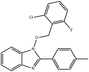 1-[(2-CHLORO-6-FLUOROBENZYL)OXY]-2-(4-METHYLPHENYL)-1H-1,3-BENZIMIDAZOLE 结构式