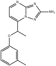 7-[1-(3-METHYLPHENOXY)ETHYL][1,2,4]TRIAZOLO[1,5-A]PYRIMIDIN-2-AMINE 结构式