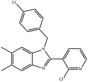 1-(4-CHLOROBENZYL)-2-(2-CHLORO-3-PYRIDINYL)-5,6-DIMETHYL-1H-1,3-BENZIMIDAZOLE 结构式