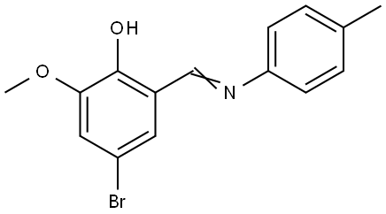 4-Bromo-2-methoxy-6-([(4-methylphenyl)imino]methyl)benzenol 结构式