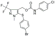 [5-[(4-BROMOPHENYL)SULFANYL]-1-METHYL-3-(TRIFLUOROMETHYL)-1H-PYRAZOL-4-YL]METHYL N-(4-CHLOROPHENYL)CARBAMATE 结构式