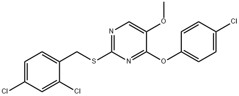 4-(4-CHLOROPHENOXY)-2-[(2,4-DICHLOROBENZYL)SULFANYL]-5-METHOXYPYRIMIDINE 结构式