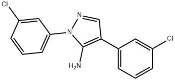 1,4-BIS(3-CHLOROPHENYL)-1H-PYRAZOL-5-AMINE 结构式