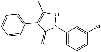 2-(3-CHLOROPHENYL)-5-METHYL-4-PHENYL-1,2-DIHYDRO-3H-PYRAZOL-3-ONE 结构式