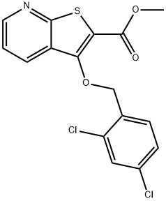 METHYL 3-[(2,4-DICHLOROBENZYL)OXY]THIENO[2,3-B]PYRIDINE-2-CARBOXYLATE 结构式