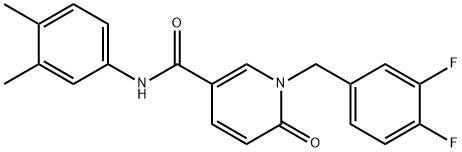 1-(3,4-DIFLUOROBENZYL)-N-(3,4-DIMETHYLPHENYL)-6-OXO-1,6-DIHYDRO-3-PYRIDINECARBOXAMIDE 结构式