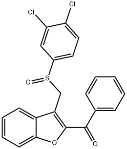 (3-([(3,4-DICHLOROPHENYL)SULFINYL]METHYL)-1-BENZOFURAN-2-YL)(PHENYL)METHANONE 结构式