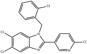 5,6-DICHLORO-1-(2-CHLOROBENZYL)-2-(6-CHLORO-3-PYRIDINYL)-1H-1,3-BENZIMIDAZOLE 结构式