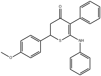 6-ANILINO-2-(4-METHOXYPHENYL)-5-PHENYL-2,3-DIHYDRO-4H-THIOPYRAN-4-ONE 结构式