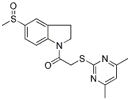 1-[[[(4,6-DIMETHYLPYRIMIDIN-2-YL)THIO]METHYL]CARBONYL]-2,3-DIHYDRO-5-(METHYLSULPHINYL)-(1H)-INDOLE 结构式