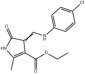 ETHYL 4-[(4-CHLOROANILINO)METHYLENE]-2-METHYL-5-OXO-4,5-DIHYDRO-1H-PYRROLE-3-CARBOXYLATE 结构式