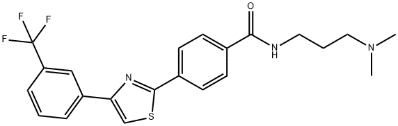 N-[3-(Dimethylamino)propyl]-4-(4-[3-(trifluoromethyl)phenyl]-1,3-thiazol-2-yl)benzenecarboxamide 结构式