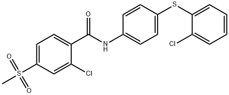 2-CHLORO-N-(4-[(2-CHLOROPHENYL)SULFANYL]PHENYL)-4-(METHYLSULFONYL)BENZENECARBOXAMIDE 结构式