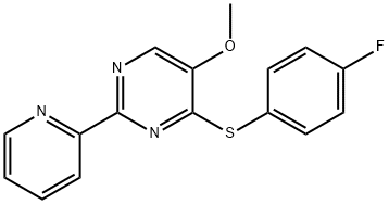 4-[(4-FLUOROPHENYL)SULFANYL]-2-(2-PYRIDINYL)-5-PYRIMIDINYL METHYL ETHER 结构式