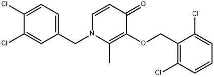 1-(3,4-DICHLOROBENZYL)-3-[(2,6-DICHLOROBENZYL)OXY]-2-METHYL-4(1H)-PYRIDINONE 结构式
