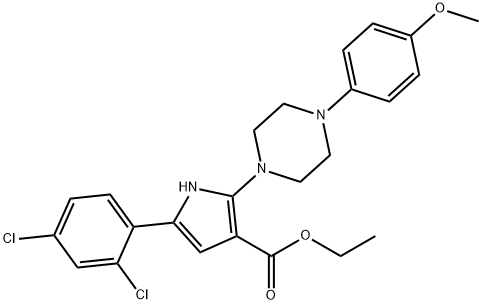 ETHYL 5-(2,4-DICHLOROPHENYL)-2-[4-(4-METHOXYPHENYL)PIPERAZINO]-1H-PYRROLE-3-CARBOXYLATE 结构式