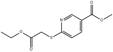 METHYL 6-[(2-ETHOXY-2-OXOETHYL)SULFANYL]NICOTINATE 结构式