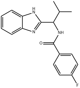 N-[1-(1H-1,3-BENZIMIDAZOL-2-YL)-2-METHYLPROPYL]-4-FLUOROBENZENECARBOXAMIDE 结构式