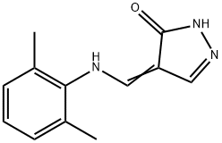 4-[(2,6-DIMETHYLANILINO)METHYLENE]-2,4-DIHYDRO-3H-PYRAZOL-3-ONE 结构式