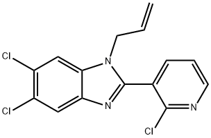 1-ALLYL-5,6-DICHLORO-2-(2-CHLORO-3-PYRIDINYL)-1H-1,3-BENZIMIDAZOLE 结构式