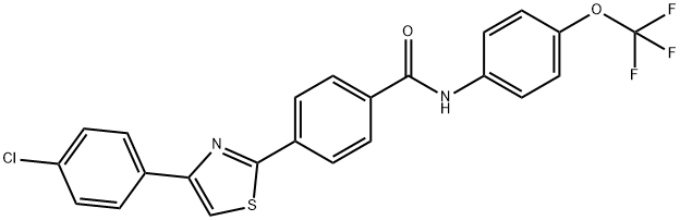 4-[4-(4-Chlorophenyl)-1,3-thiazol-2-yl]-N-[4-(trifluoromethoxy)phenyl]benzenecarboxamide 结构式