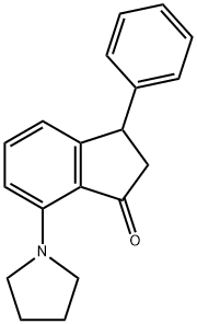 3-苯基-7-(吡咯烷-1-基)-2,3-二氢-1H-茚-1-酮 结构式