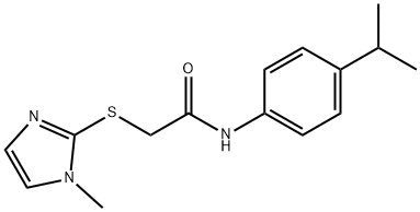 N-(4-ISOPROPYLPHENYL)-2-[(1-METHYL-1H-IMIDAZOL-2-YL)SULFANYL]ACETAMIDE 结构式