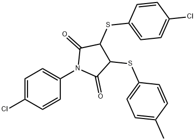 1-(4-CHLOROPHENYL)-3-[(4-CHLOROPHENYL)SULFANYL]-4-[(4-METHYLPHENYL)SULFANYL]DIHYDRO-1H-PYRROLE-2,5-DIONE 结构式