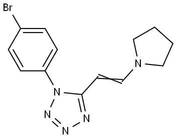 1-(4-Bromophenyl)-5-[2-(1-pyrrolidinyl)vinyl]-1H-tetraazole 结构式