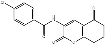 4-Chloro-N-(2,5-dioxo-5,6,7,8-tetrahydro-2H-chromen-3-yl)benzenecarboxamide 结构式