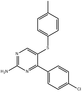 4-(4-氯苯基)-5-(对甲苯硫基)嘧啶-2-胺 结构式