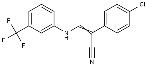 1-Cyano-1-(4-chlorophenyl)-2-[[3-(trifluoromethyl)phenyl]amino]ethene 结构式