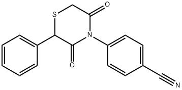 4-(3,5-DIOXO-2-PHENYL-1,4-THIAZINAN-4-YL)BENZENECARBONITRILE 结构式