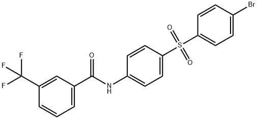 N-(4-[(4-BROMOPHENYL)SULFONYL]PHENYL)-3-(TRIFLUOROMETHYL)BENZENECARBOXAMIDE 结构式