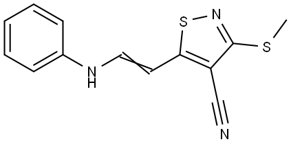 5-(2-Anilinovinyl)-3-(methylsulfanyl)-4-isothiazolecarbonitrile 结构式