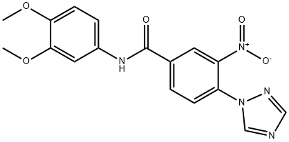 N-(3,4-DIMETHOXYPHENYL)-3-NITRO-4-(1H-1,2,4-TRIAZOL-1-YL)BENZENECARBOXAMIDE 结构式