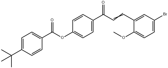 4-[3-(5-BROMO-2-METHOXYPHENYL)ACRYLOYL]PHENYL 4-(TERT-BUTYL)BENZENECARBOXYLATE 结构式