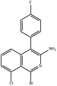 1-Bromo-8-chloro-4-(4-fluorophenyl)-3-isoquinolinamine 结构式