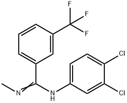 N-(3,4-Dichlorophenyl)-N'-methyl-3-(trifluoromethyl)benzenecarboximidamide 结构式
