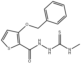 2-([3-(BENZYLOXY)-2-THIENYL]CARBONYL)-N-METHYL-1-HYDRAZINECARBOTHIOAMIDE 结构式